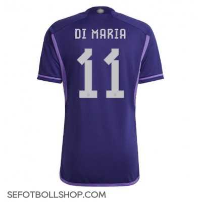 Billiga Argentina Angel Di Maria #11 Borta fotbollskläder VM 2022 Kortärmad
